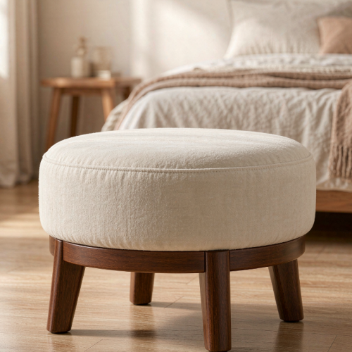 Round upholstered stool
